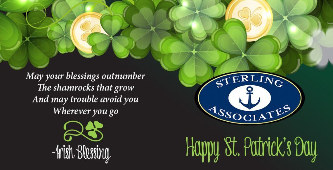 May you enjoy the feast and festivities of St Patrick’s Day. From our Sterling Associates family we are wishing all a very Happy St Patrick’s Day.